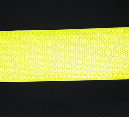 Fluorescent Yellow Reflective Tape Outdoor Waterproof 4 inch Wide, High Visibility Warning Safety Industrial Marking Tape (68 feet,3 Rolls)