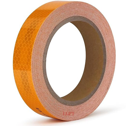 LLPT Reflective Tape 1” x 33 Ft DOT-C2 High Visibility Safety Tape Flexible Waterproof Intense Reflector for Trailer Truck Car RV Boat Camper Color Yellow (RT103Y)