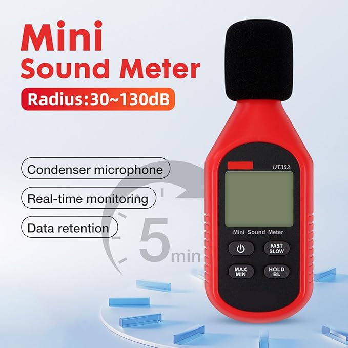 Handheld Decibel Meter Sound Levels Device for Home Applications to Measure and Control Environmental Noise Digital Sound Meter