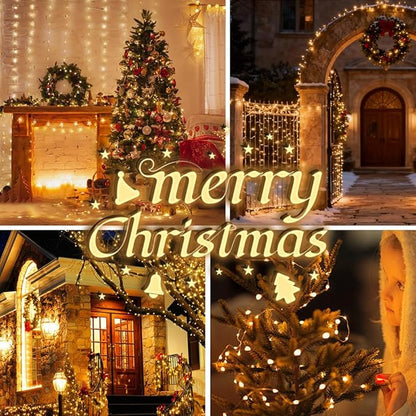 LetsFunny 300 LED Christmas String Lights with 8 Lighting Modes, 108FT - UL Certified Outdoor & Indoor Fairy Lights for Tree, Patio, Garden, Party, Wedding, Halloween, Holiday Christmas Decorations