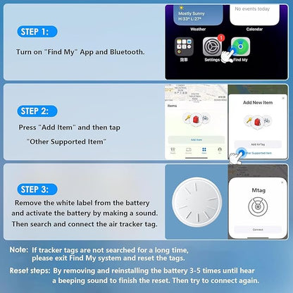 Air Tracker Tags-2 Pack, Item Tracker with Waterproof Case for Your Keys, Wallet etc, Luggage Tracker Works with Find My APP (iOS Only)