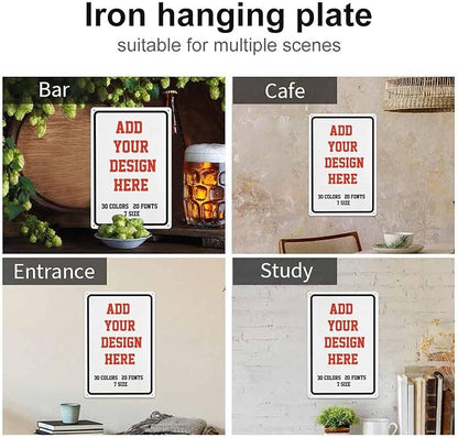 Custom Signs Outdoor Metal Sign - 12 x17 Personalized for Business, Workplace, Office, Home, Delivery Signs, Road Garden Hazard Intersection Parking Decorative Signs,vertical