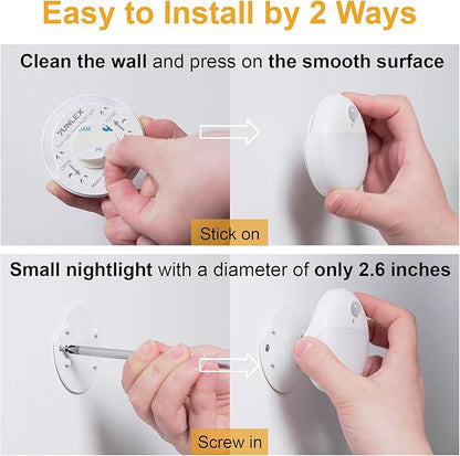 2 Pack Pink Battery Night Light, Motion Activated Night Light, 2.6" Small Sticky Lights, 3 Light Modes, Dimmable Soft Glow for Bedroom, Nursery, Baby, Kids, Sleep, Soothing Fear of The Dark