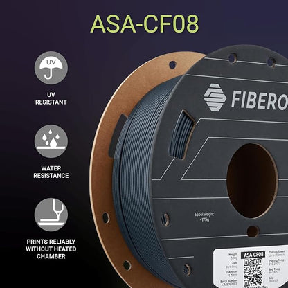 Polymaker Fiberon ASA-CF08 Dark Grey Carbon Fiber 3D Printing Filament 1.75mm 0.5KG, UV & Weather Resistant, High Rigidity, Heat Resistant, Easy to Print, Functional Parts & Prototypes