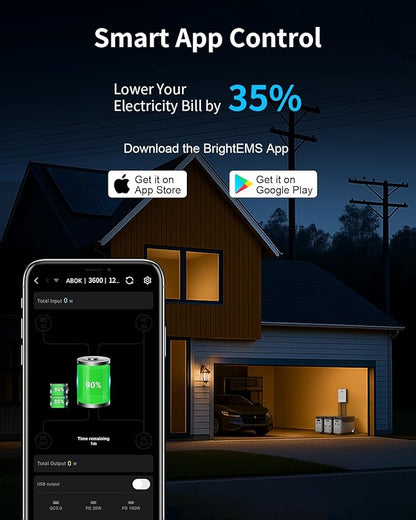 Portable Power Station with Extra Battery, 3840Wh LiFePO4 Battery, 3600W Electric Solar Generator for Garage, Home, Off-Grid Living, Camping, RVs, Outdoor Adventures