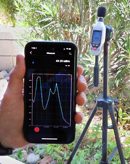 Sper Scientific Decibel Meter 850019 w/Bluetooth, Sound Level Meter 35 to 130 dB, SPL Meter A/C Weighted, Dual Range, Max/Min & Data Hold, Compact Audio Noise Measuring Device, Large Backlit Display