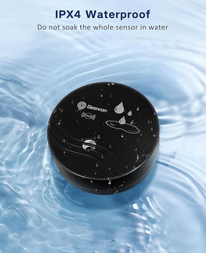 Geevon 2 Pack Water Leak Detectors, 100dB Water Sensor Alarms Flood Detector for Basements, Bathrooms, Laundry Rooms, Kitchens, Garages, and Attics, Water Alarms Battery-Operated (Battery Included)