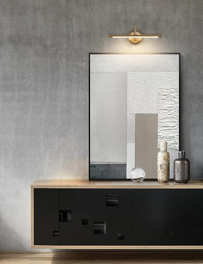 JOOSENLUX Modern Brass Picture Light Hardwired - 16.54'' for Wall Painting and Artwork Display - 7W LED Wall Lights(45W Eqv.) - Warm White 3000K - Hard Wired Connection with Swing Arm