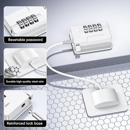 Child Proof Fridge Locks with 4 Code Password, Refrigerator Combination Latch for Kids, Toddlers and Adults, Baby Proofing Freezer Door Lock for Cabinets and Drawers, Oven, Windows (2 Pack-White)