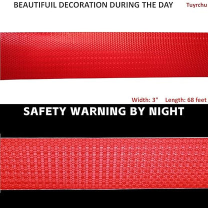 Reflective Tape Red 3 inch, Outdoor Waterproof High Visibility Warning Industrial Marking Tape, Safety Stickers (68 feet)