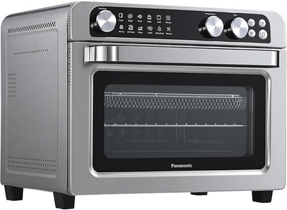 Panasonic FlashXpress Family Size Air Fryer Toaster Oven Combo, 11 Cooking Functions, 1800W PFAS-Free, Double Infrared Heating, Temperature Control Dial, Stainless Steel - NB-G211P