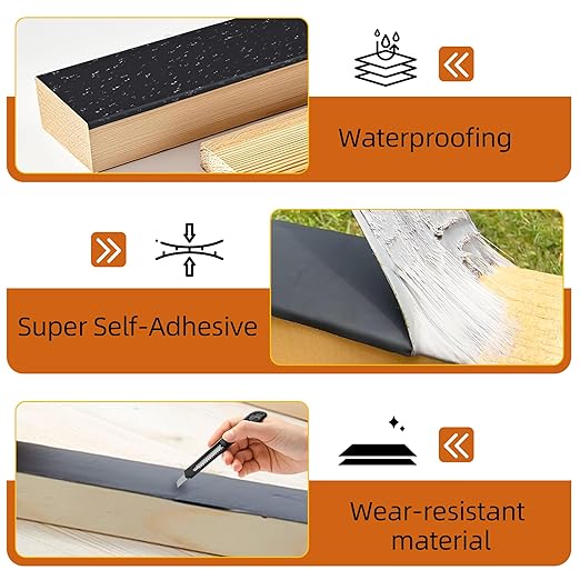 24 Pack Joist Tape for Decking, 2" x 50' Weather-Resistant Butyl Deck Joist Tape 2 inch, Self Adhesive Joist Deck Tape for Hardwood for Wood Decks Beams Roof
