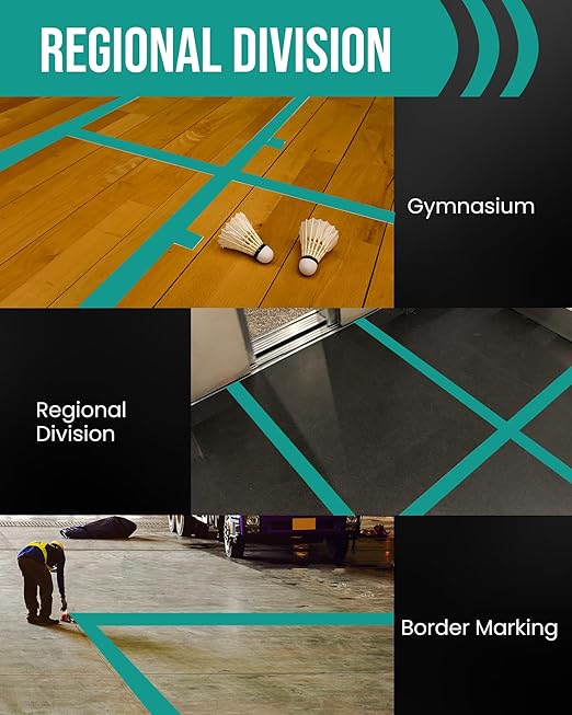 Lichamp Floor Marking Tape, Heavy Duty Safety Marking and Traffic Mark Tapes, 6 Mil Thick Vinyl Bulk Multi Pack, 2 inch x 36 Yards x 12 Rolls (432 Total Yards)