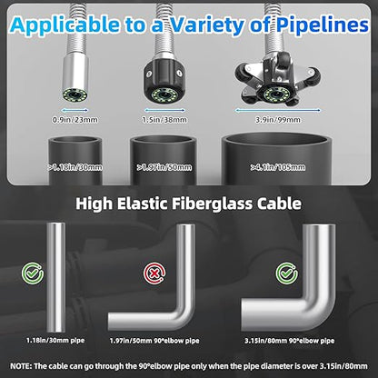 Sanyipace Sewer Camera Self Leveling, Drain Camera 100FT/30M with Meter Counter, 10" HD 1080p Plumbing Cameras with 12 LEDs, IP68 & 32GB DVR, Industrial Endoscope for Duct Sewer Line Pipe Inspection