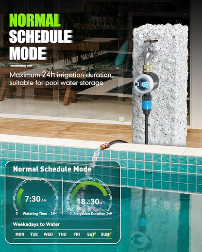 RAINPOINT Bluetooth Hose Timer with Brass Inlet,Smart Water Timer for Garden Hose with Rain Delay/Manual/Auto Watering, App Control