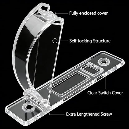 2 Pack Toggle Light Switch Cover Guard Child Proof Wall Light Switch Lock Protects Your Lights from being Accidentally Turned On or Off by Children and Adults, Clear
