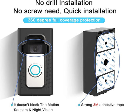 BFYTN Adhesive Mount Compatible with for Video Doorbell No-Drill Mounting Bracket Cover Holder Not Block Doorbell Sensor