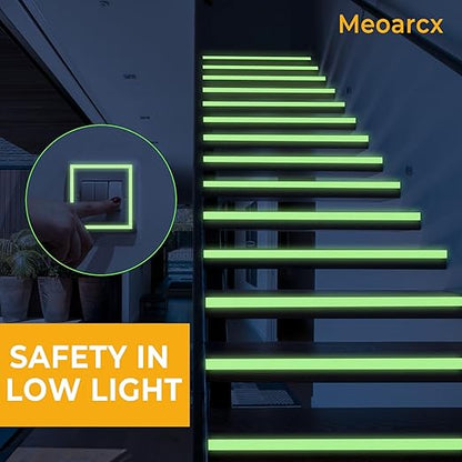 Glow in The Dark Tape, Anti Slip Glow Tape for Stairs, Glow in Dark Indoor or Outdoor, Visible at Night, Waterproof, Luminous Green, 2 Inch x 16 Feet