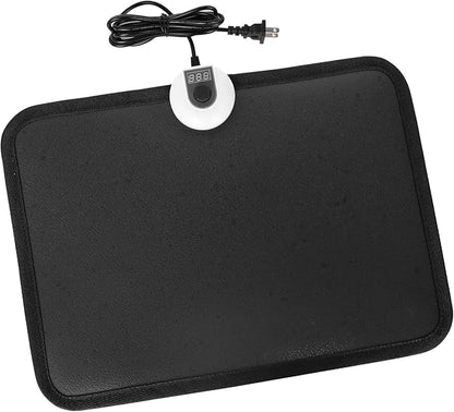 Electric Heated Floor Mats - AC 110V Foot Heater, Heated Foot Warmer Mat Under Desk for Office and Home (Black)