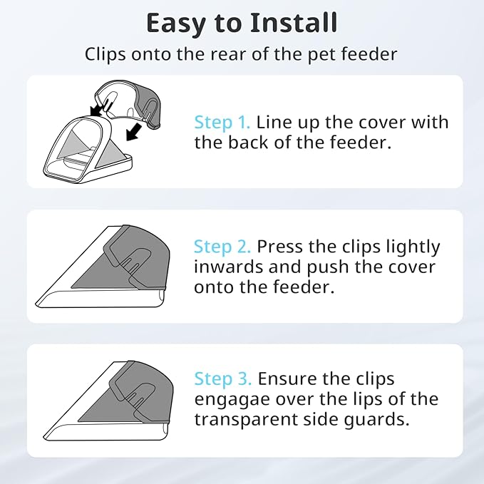 Rear Cover for Automatic Microchip Cat Pet Feeder - Prevents Persistent Pet from Getting Food from The Back of The Feeder - Blue