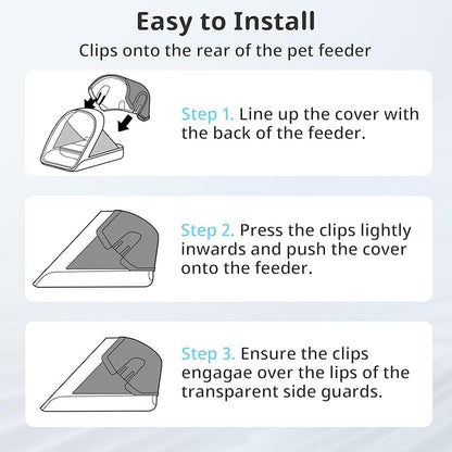 Rear Cover for Automatic Microchip Cat Pet Feeder - Prevents Persistent Pet from Getting Food from The Back of The Feeder - Blue