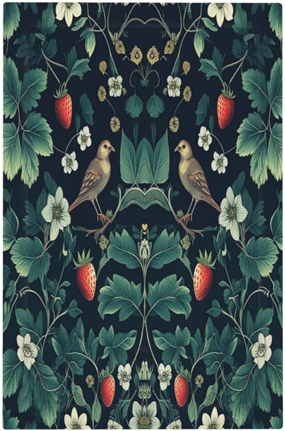 Light Switch Cover Plate Strawberry Birds Flowers Plant Morris Floral 1 Gang No Device Blank Electrical Wall Plates Faceplate Decorative Switch Plate for Bedroom Farmhouse Decor