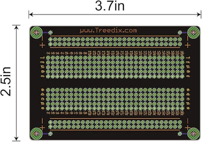 4 pcs Universal Board Solderable BreadBoard PCB Prototype Shield Board Double Sided Tinned Gold Plated Holes Compatible with Arduino Kit Raspberry Pi Shield Prototyping and Testing (Mode 2)