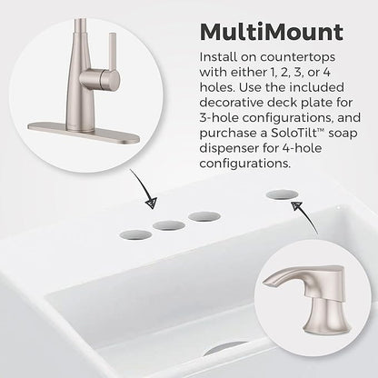 Pfister Kwan Commercial Culinary Kitchen Faucet with Pull Down Sprayer, High Arc, NSF Certified, Spot Defense Stainless Steel Finish, F5297KWCGS
