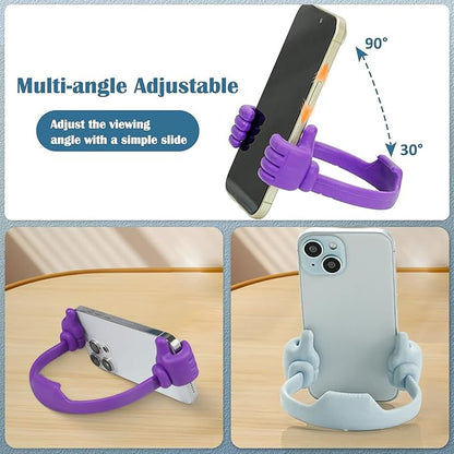Honsky Cell Phone Tablet Stands (Pack of 5) Thumbs-up Cellphone Holder, Tablet Display Stand, Mobile Smartphone Mount Cradle for Desk Desktop - Universal, Multi-Angle, Cute, Green
