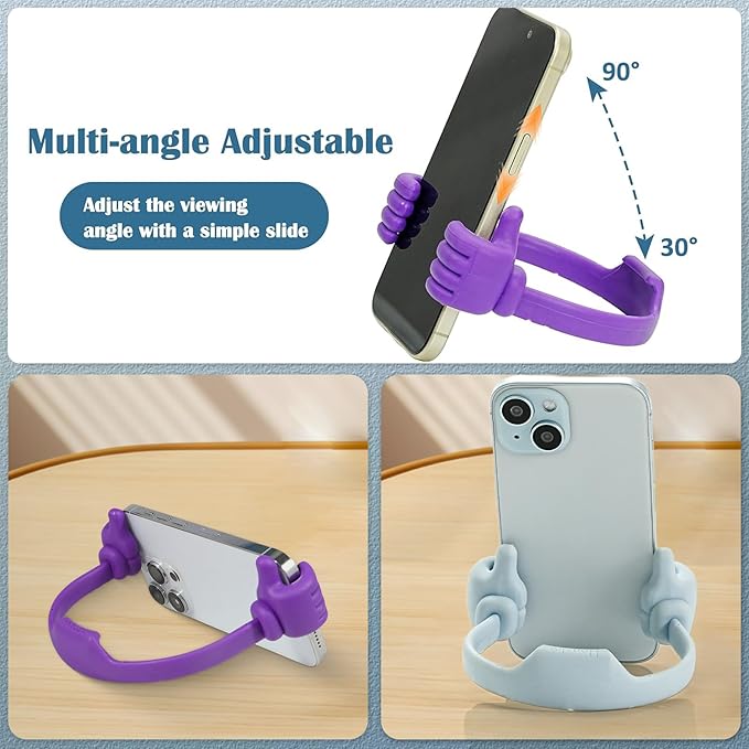 Honsky Cell Phone Tablet Stands (Pack of 5) Thumbs-up Cellphone Holder, Tablet Display Stand, Mobile Smartphone Mount Cradle for Desk Desktop - Universal, Multi-Angle, Cute, Multi-Colored