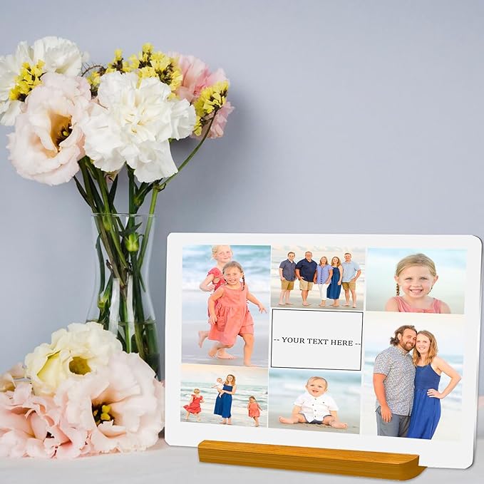 Custom Metal Photo Prints, Personalized Picture Frame with Your Photos, Customized Photo Gifts for Lovers, Couples, Family and Home Decor