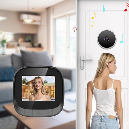 Digital Door Viewer, 2.4in Smart Visual Video Peephole WLAN Electronic Peephole viewer Security Eye Monitoring Camera with Infrared & HD LCD Screen 90° Wide Angle Support Recording/Snapshot