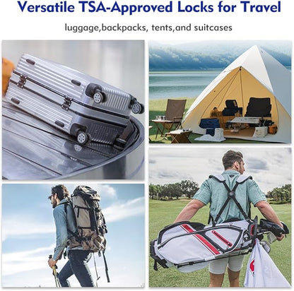 SURE LOCK TSA Compatible Travel Luggage Locks, Inspection Indicator, Easy Read Dials TSA Approved with Zinc Alloy Grey 4 Pack