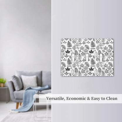 Black White Leaf Wheat Maple Leaf Plant Decorative Switch Plates 3 Gang Wall Plate Triple Toggle Light Switch Cover Electrical Wall Panels Faceplate for Bedroom Bathroom Decor