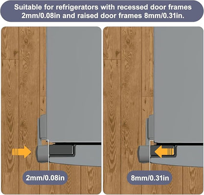 Updated Fridge Lock for Kids, Childproof Refrigerator Door Lock, Fridge Latch with 3M Adhesive, Freezer Locks Automatically Closed, No Drill No Screw, More Security for Kids/Pets (1 Pack, Grey)