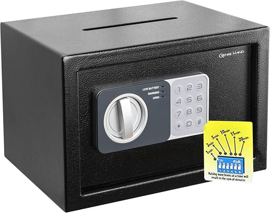 Genie Hand – Time Delay Safe, Anti Robbery Safe Box, Timed Controlled Opening – B-Class Lock – Anti Bounce Technology (Medium – Depository)