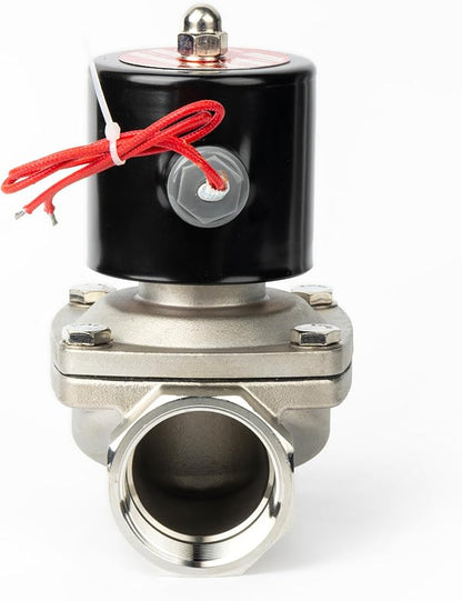 U.S. Solid 1-1/2" Solenoid Valve - 110V AC Stainless Steel Electric Solenoid Valve, Normally Closed, Viton Seal