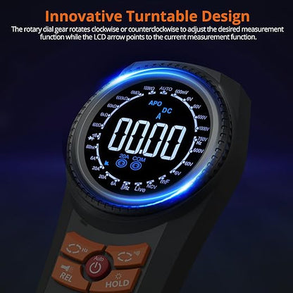 Proster Smart Multimeter Tester - 6000 Counts Multi Meter TRMS AC/DC Voltage & Current NCV Temperature Capacitance Resistance Diode Continuity Frequency Flashlight & Adjustable Screen Backlight