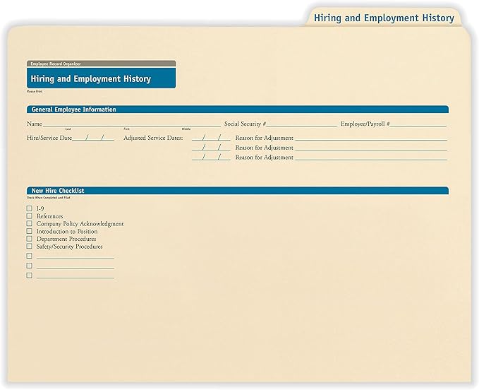 ComplyRight Hiring/Employment Folder | 11.75” x 9.5” | HR and Employee Management | 25-Pack