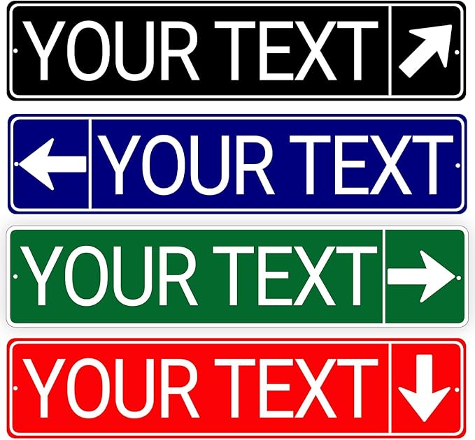 Custom Street Signs, Reflective Option, Single/Double Sided, Rust Free Aluminum, UV Protected & Weatherproof - 4x18 Inch