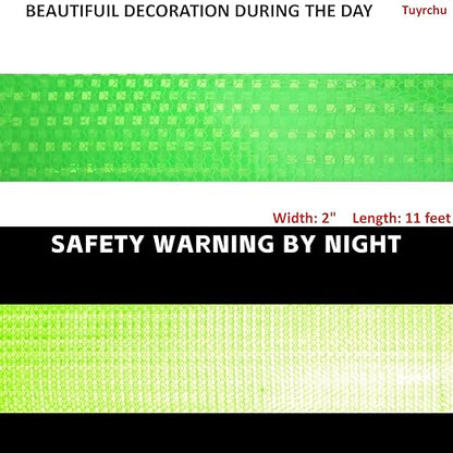 Green Reflective Tape Outdoor Waterproof 2 inch, High Visibility Warning Industrial Marking Tape, Safety Stickers (11 feet)