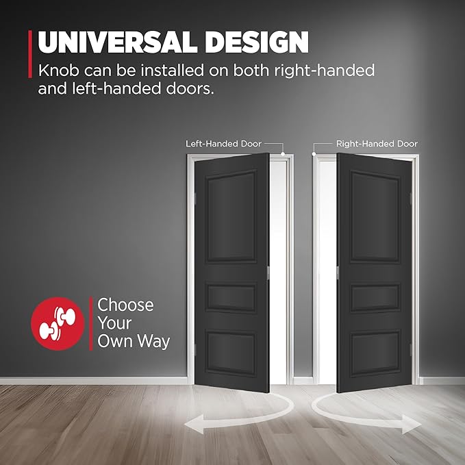 Kwikset Pismo Interior Passage Door Knob, Handle For Closet and Hallway Doors, Non-Locking Doorknob in Satin Nickel, with Microban Protection