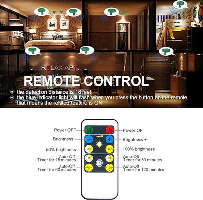 LED Spotlight, Battery Powered Picture Lights, Uplight Indoor, Puck Lights with Remote, Plant Spot Light for Wall Art Display Dartboard Painting Artwork Accent Closet-Green