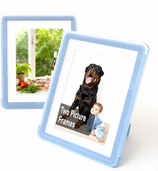 5x7 Picture Frame, Clear Acrylic Photo Frame with White Mat for 4x6 Photos, One-Piece Shatterproof Tool-Free Design, UV-Resistant Waterproof Tabletop Frame for Home Office Decor with 10-Year Warranty