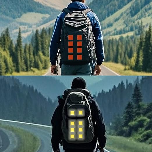 Non Fading Orange Reflective Stickers 2 inch X 2 inch, Outdoor Waterproof High Visibility Warning Safety Adhesive Reflector Tape (20 Pcs)