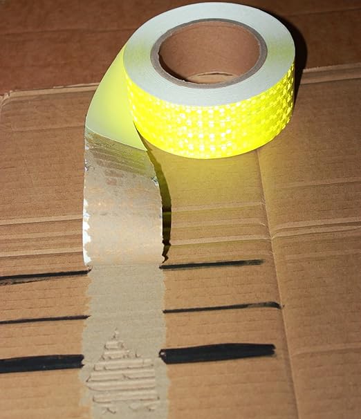 Fluorescent Yellow Reflective Tape 2 inch, Outdoor Waterproof High Visibility Warning Safety Industrial Marking Tape (68 feet)