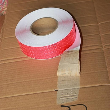 Red Reflective Tape Outdoor Waterproof 2 inch Wide, High Visibility Warning Industrial Marking Tape, Safety Stickers (168 feet)