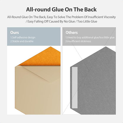 12 Pack Acoustic Panels Self Adhesive Sound Proof Foam, High Density Sound Acoustic Foam Panel, 12X10.23X0.4 Inch Hexagon Wall Panels in Home, Office, Reccording Room, Studio(Orange)