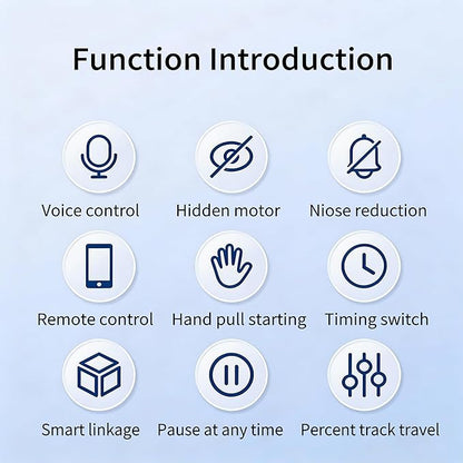 Smart Curtain Track System with Mini Wifi Motor, Automatic Ceiling Curtain Opener, Motorized Curtains Rod 204.7''(5.2m) with App, Voice, Remote Control, Compatible with Alexa, Google and Siri