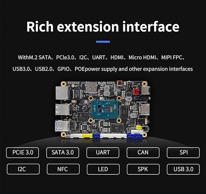 WayPonDEV youyeetoo X1s X86 Single Board Computer - A 64bit Windows 10/11/Linux Mini PC with Celeron N5095 CPU, Support Optional WiFi&BT NFC, PCIe3.0 M.2 2280 NVMe or SATA SSD (X1s 16+0GB)